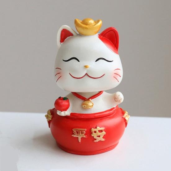 Украшение Lucky Cat, мелодия удачи, орнамент из смолы, изысканная статуя мультяшного кота, домашний офис