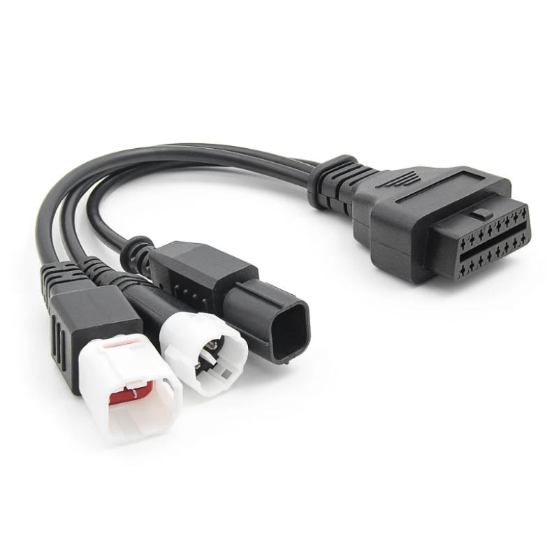 3 In 1 For Yamaha 3Pin 4Pin Honda 6Pin Obd2 16Pin Motorcycle Diagnostic Connector Cable Adapter Extension Cable