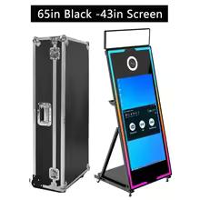 Interactive Full Metal 360 Instant Print Photo Booth Touch Screen LED Ambient Light Party Supporting SLR Smartphones iPad Camera