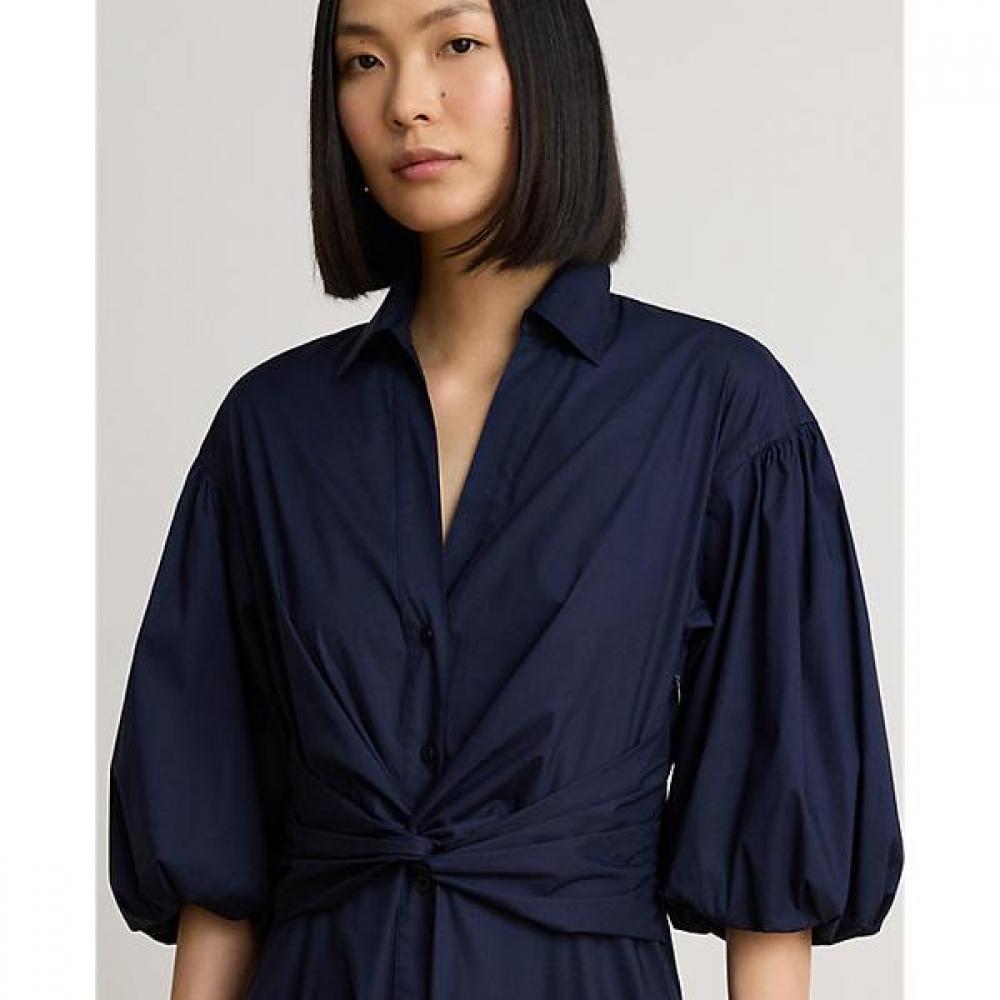 Lauren Ralph Lauren Twist Front Bubble Sleeve Shirt Dress Wmlrdrssn820188410
