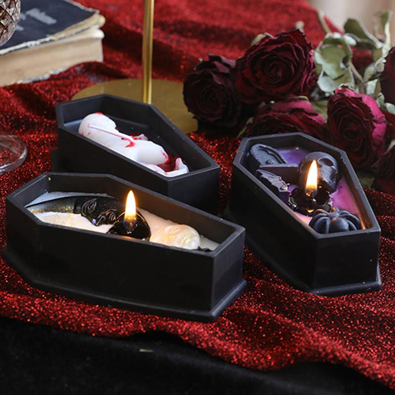 1PC Soybean Wax Blend Horror Gifts Aromatherapy Candles Party Black Table Decoration Skull Candle Halloween 3 Styles