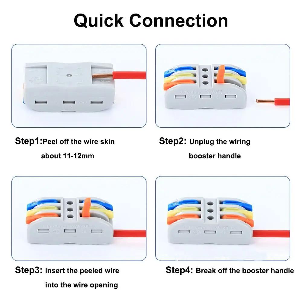 Mini Quick Terminal Block Docking Universal Compact Compact Splice Electrical Connectors Small Wiring Connector Electrical