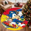 Sonic Pattern Round Rug, Indoor/Outdoor Mat, for Picnic, Gameroom, Bedroom, Office, Living Room, Home Decor Carpet, Birthday Gift