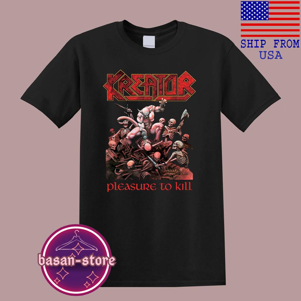 Kreator Pleasure to Kill Men#039;s Black Size S5XL Unisex T-Shirt