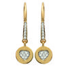 [L4695] - White Gold 'Love' Gold Plated Earrings - 26x8 Mm