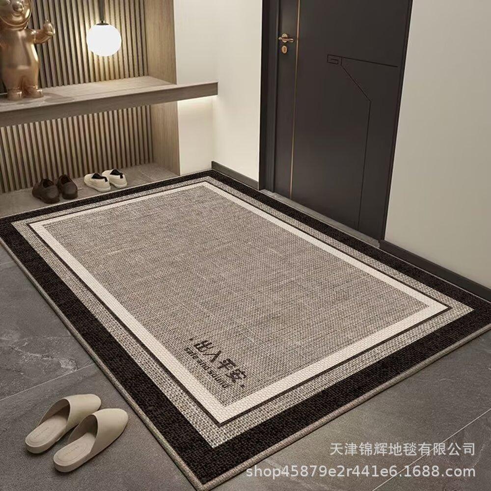 Придверный коврик из флиса с кольцом для крыльца, Современное ощущение при входе в дверь, Грязеотталкивающий и простой в уходе, Нескользящий, можно резать