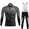 Quick-Dry Cycling Jersey Set Tour De France Style Long Sleeve Road Bike Apparel Unisex Riding