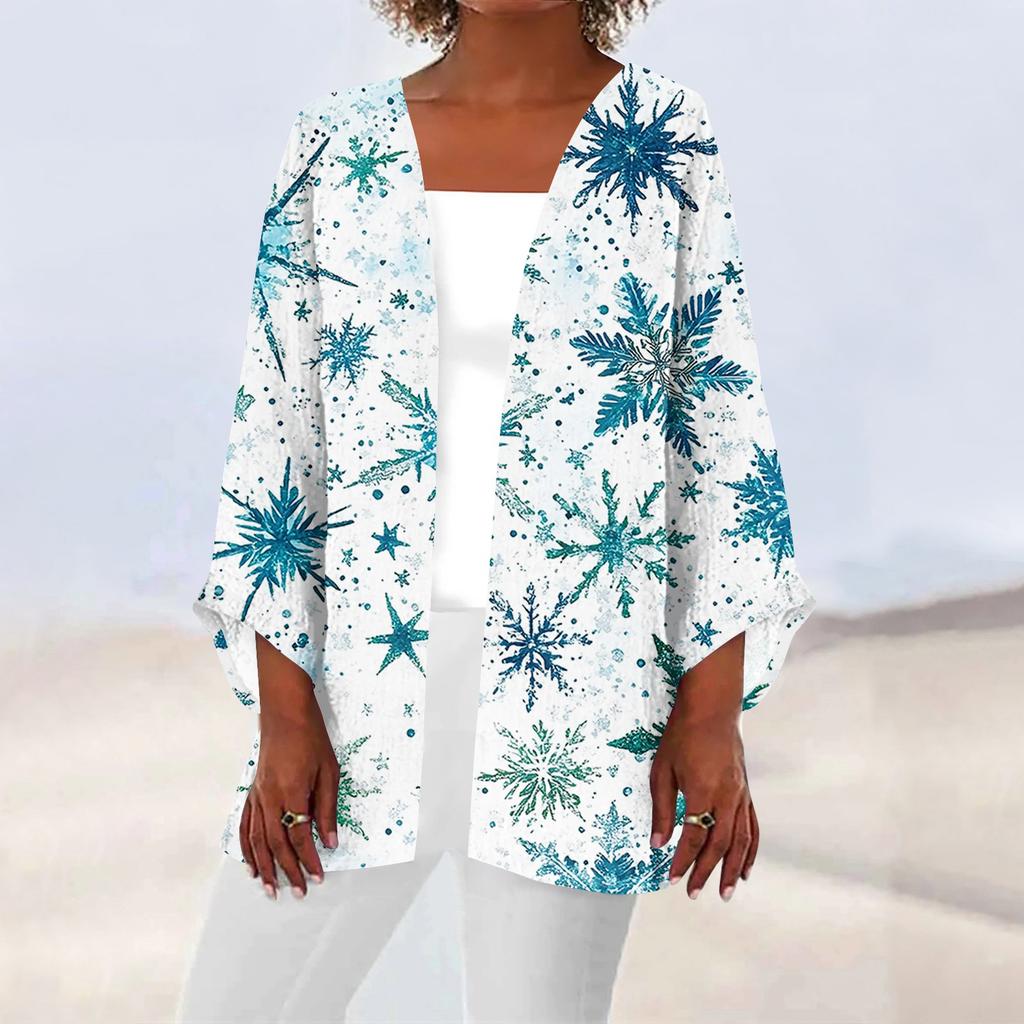 Women's Casual Fashion Printed Lightweight Mid-length Jacket Cardigan
