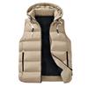 Mens Hooded Vest Winter Loose Thick Warm Sleeveless Jacket Casual Outerwear Young Adults