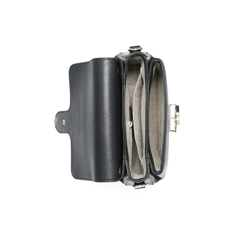 Gucci Double G Buckle Chain Litchi Grain Leather Messenger Accordion Shoulder Crossbody Mini Bag Women bags Black 607720-CAO0G-1000