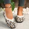 Fashion 2024 Leopard Print Flats Shoes Women Slip On Breathable Mesh Casual Sneaker Woman Comfort Non Slip Walking Shoes 43