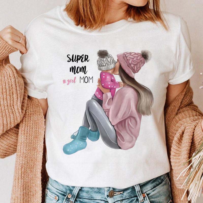 Maycaur женские футболки с принтом для мамы и мальчика с героями мультфильмов для мамы и леди, повседневный топ, женская футболка с графическим рисунком, женская футболка