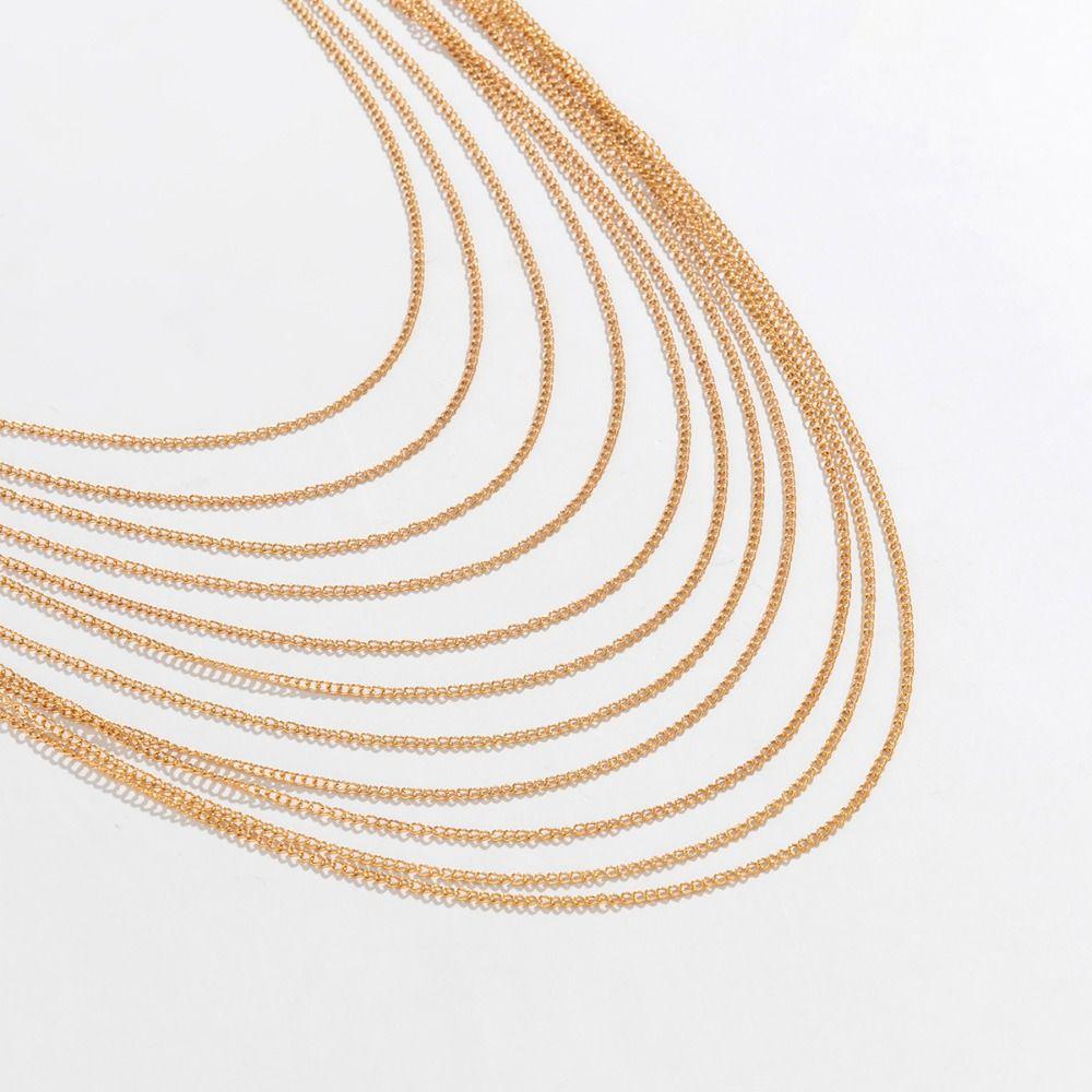 Многослойные металлические цепочки для тела с кисточками, многослойное ожерелье для женщин, украшения для тела, цепочка для бикини и груди для женщин