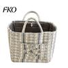 Grocery Storage Basket Fabric Basket, with Small Pocket, Floral Boho Laundry Large Multifunctional Bin Capacity Collapsible Foldable Clothes Bag,