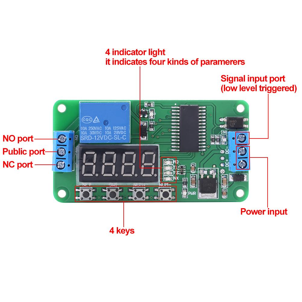 time delay relay,   12V Timer Delay Relay Module, Multifunctional 1 Channel Delay Relay Controller, Timer  , Batteries,   Accessories