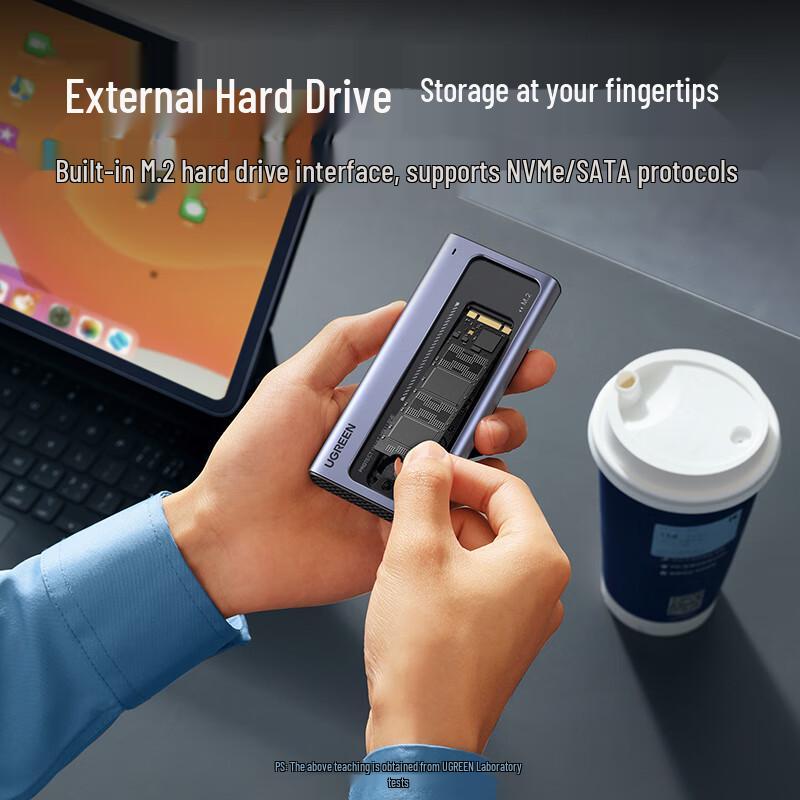 Ugreen Корпус для M.2 NVMe SATA SSD с USB-C хабом 4-в-1