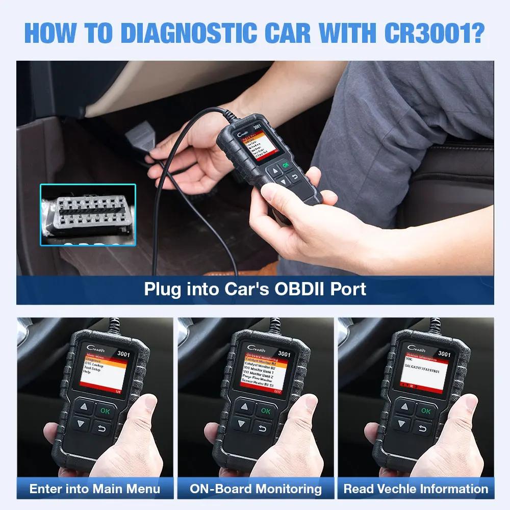 LAUNCH X431 CR3001 Code Reader Support OBDII / EOBD Creader 3001 OBD2 Car Diagnostic Tools Professional OBD 2 Scanner PK ELM327
