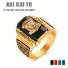 RUI RUI YU Men Fashion Titanium Steel Rings Unique Personality Tiger Head Ring