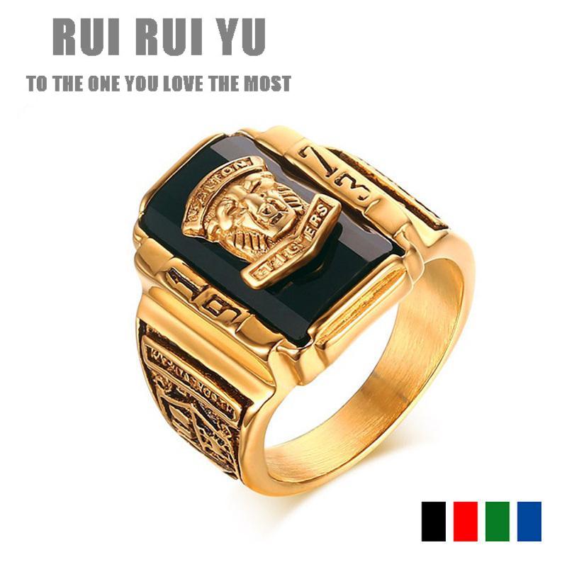 RUI RUI YU Men Fashion Titanium Steel Rings Unique Personality Tiger Head Ring