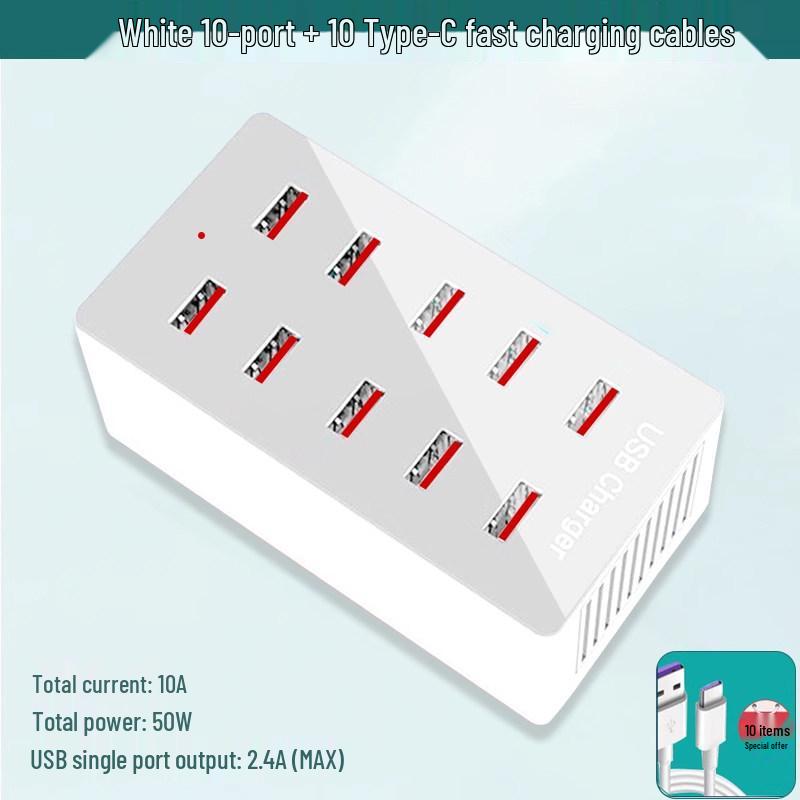 Многопортовая USB-зарядная станция: Быстрое настольное зарядное устройство с 10, 20 или 50 портами для телефонов