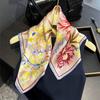Мода 100% Натуральный Чистый Шелк Головной Платок Квадратный Шарф для Женщин Шаль Фуляр Хиджаб Шейный Платок Бандана Принт Буфанда Эшарп
