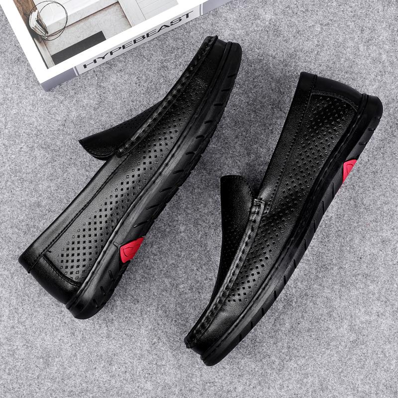 Мода Новый Тренд Мужские Слипоны Повседневные Балетки Универсальные Мужские Лоферы Дышащие Туристические Туфли для Вождения Перфорированные Деловые Туфли Мокасины