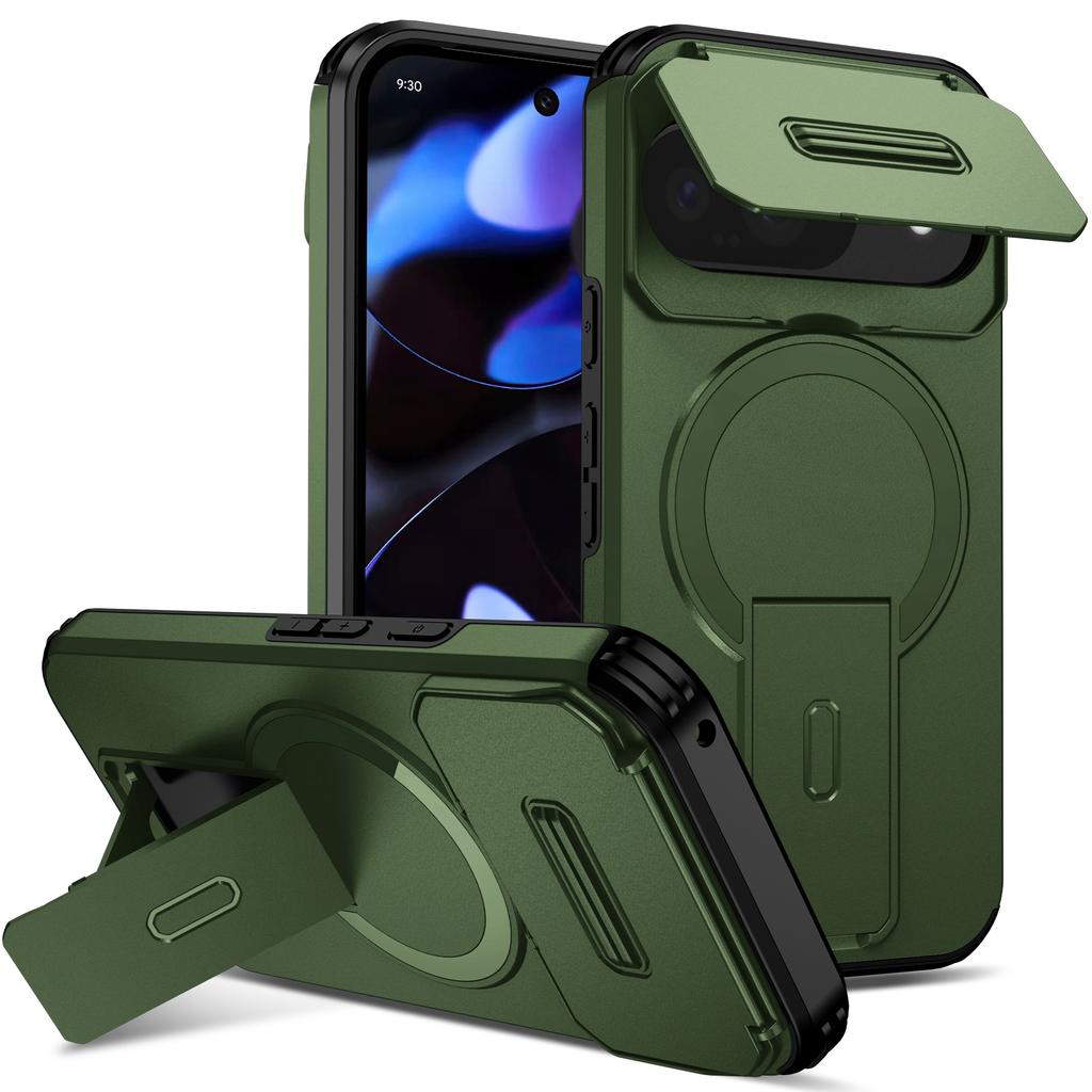 Для Google Pixel 9 Pro XL Магнитное кольцо-держатель Слайдер Защита объектива камеры Чехол для телефона Для Google Pixel 8 10 Pro 8A 9A10A