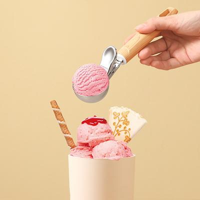 Ложка для мороженого из нержавеющей стали с механизмом отпускания, шарикодел для фруктов, устойчивая к ржавчине, безопасная для посудомоечной машины, незаменимый кухонный инструмент для дома