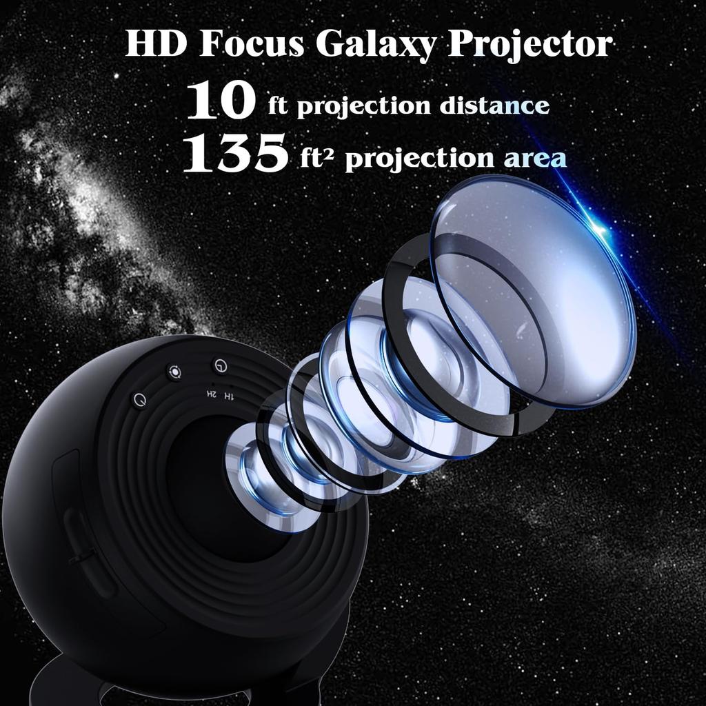 Star Projector,Planetarium Projector Galaxy Projector for Bedroom,360 Degree Rotation Galaxy Night Light with 4K Replaceable 13 Galaxy Discs Large