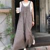 Women's Korean Plaid Wide-Leg Overalls with Large Pockets