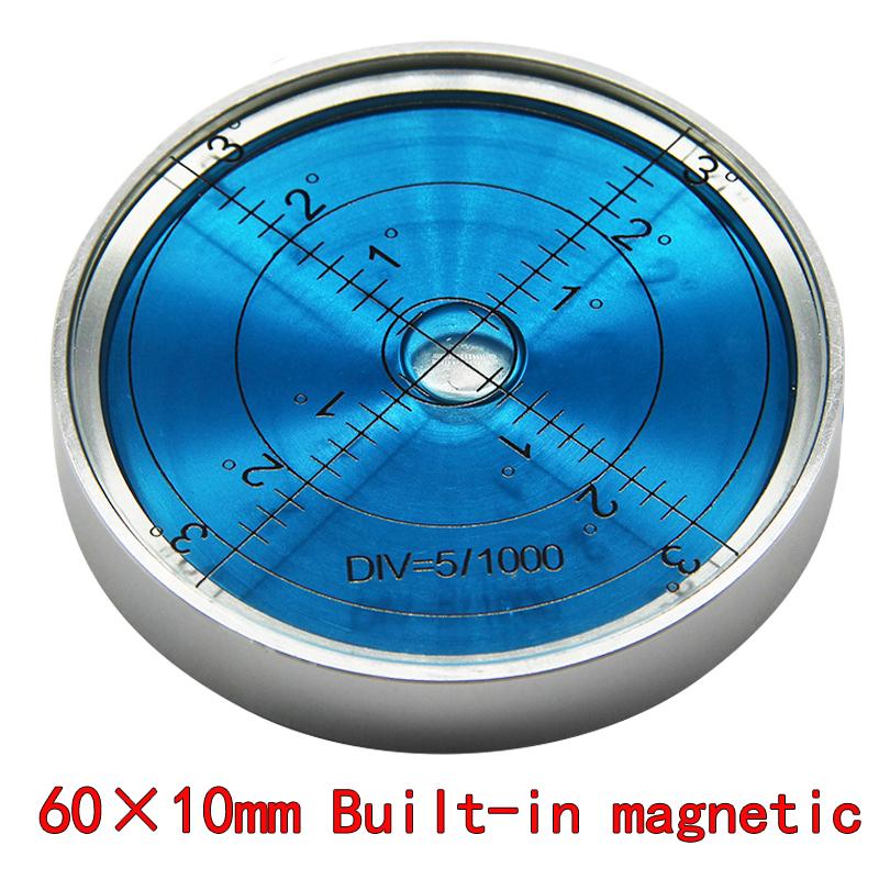 Magnetic Level Meter Mini Metal Level Bead High Precision Horizontal Bubble Round Small Household Level Bubble 60*10mm