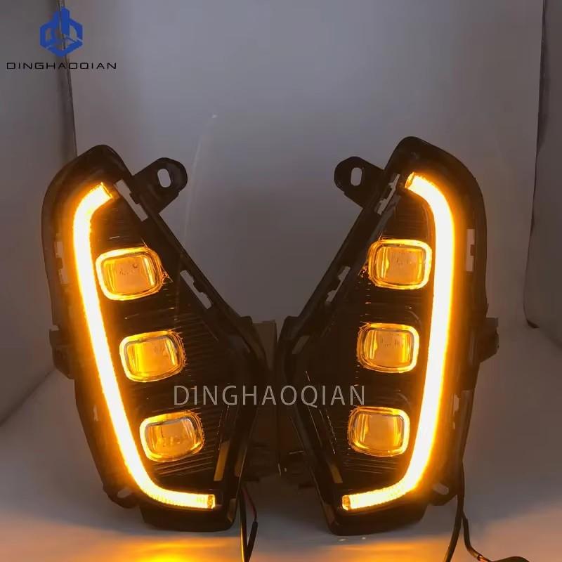 For Toyota RAV4 2019 2020 Yellow Turn Signal Function 1 2V Car DRL LED Daytime Running Light Automobile Cover Decoration Light
