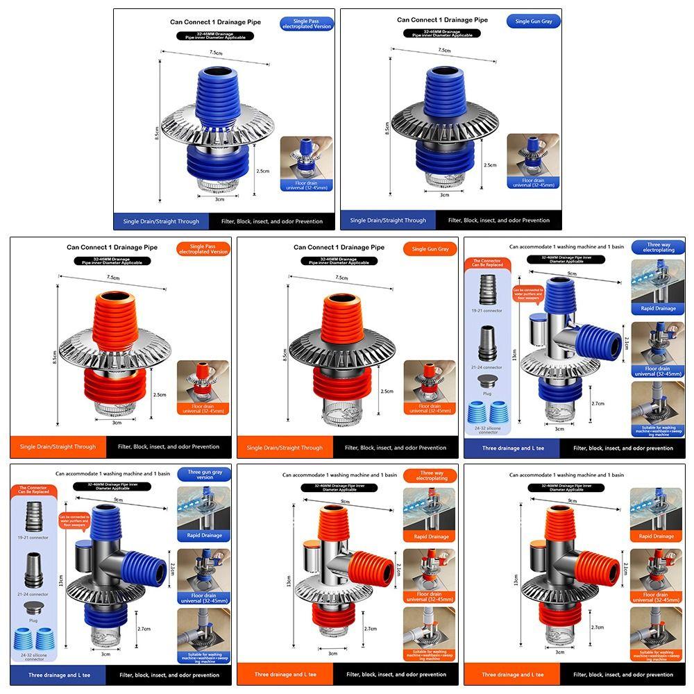Multi Functional Floor Drain Connector Anti-odor Hose Adapter Washroom Accessories