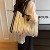 Commuter Fashion Большая вместительная сумка-тоут для мам, женская сумка, новая универсальная контрастная цветная сумка через плечо