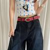 Vintage Leather Waist Belt Y2k Dress Jeans Belt Retro Women's Rivet Belt  Waist Accessories