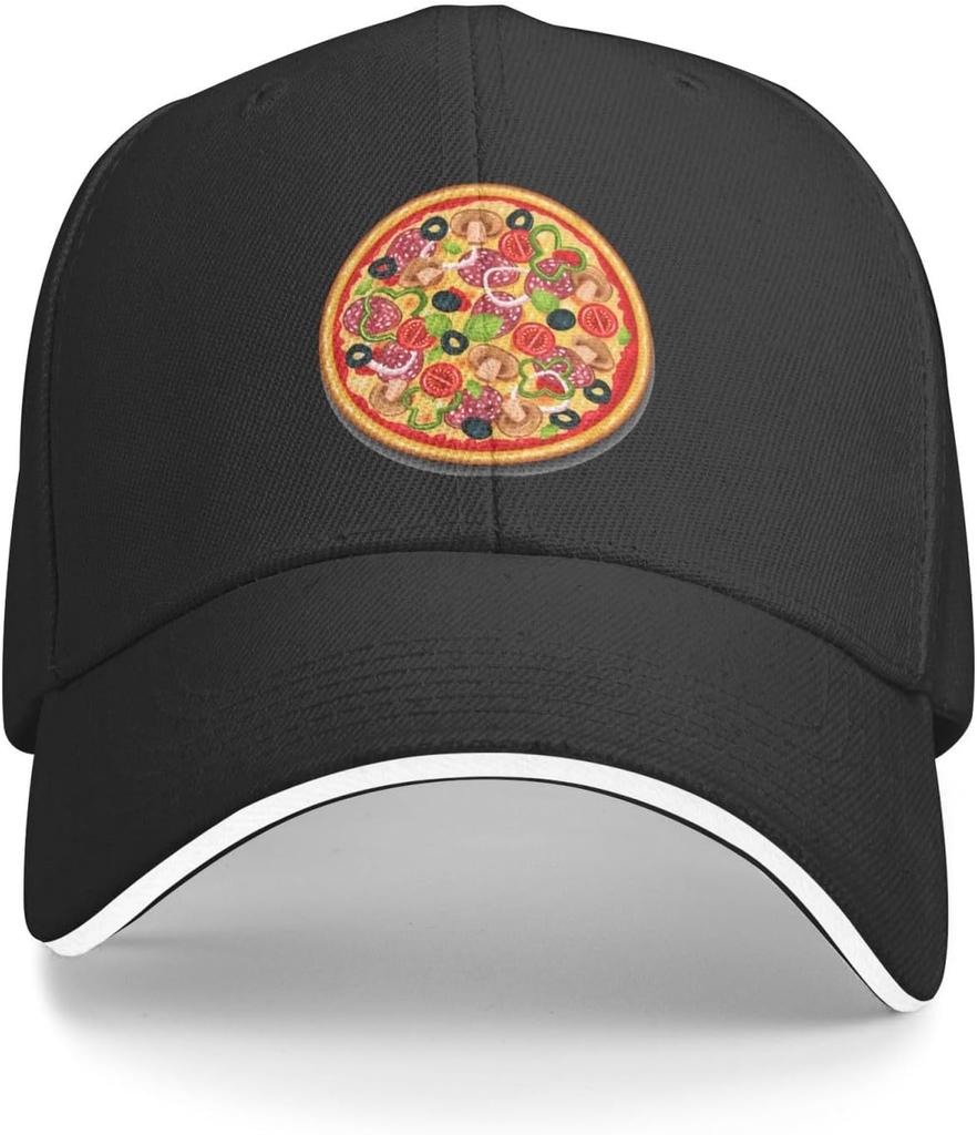 Вкусная Пицца Бейсболка Полиэстер Повседневная Snapback Кепка Унисекс Регулируемая