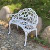 TangXiaoQi Garden Bench, Metal Aluminum Rose, for Garden Porch Park Front Porch Terrace Outdoor (White)