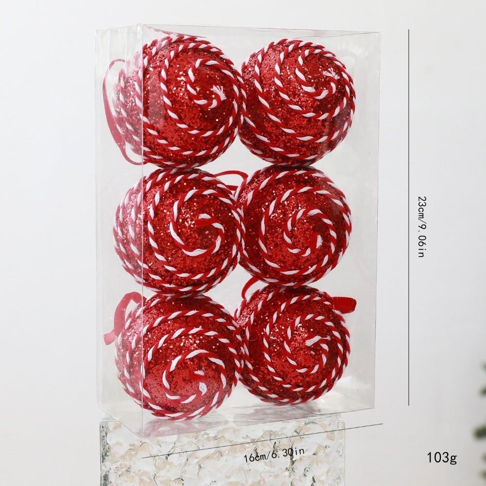 8CM Christmas Ball Ornaments Glitter Christmas Spheres Decor Festival Pendant Set  Party Decoration