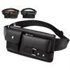 Waterproof Man's Leather Waist Bag Adjustable Belt Strap PU Leather Waist Bag  Outdoor