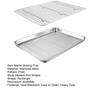 1 Set Stainless Steel Baking Tray with Mesh Rack Heavy Duty Non-stick Heat Resistant Food Grade Rectangle Bakeware Kitchen Supplies