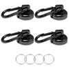 Super Strong Magnet Hooks with Carabiner [Set of 4] Neodymium Magnets with Carabiner, 25kg Weight Capacity, 25mm Diameter, Strong, Rust-Proof,