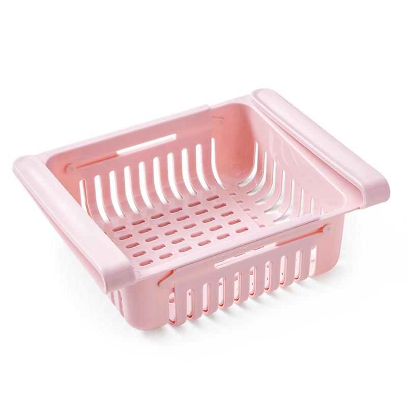 1pc Fridge Drawer Basket Refrigerator Organizer Kitchen Rack Adjustable Stretchable Freezer Storage Fridge Holder