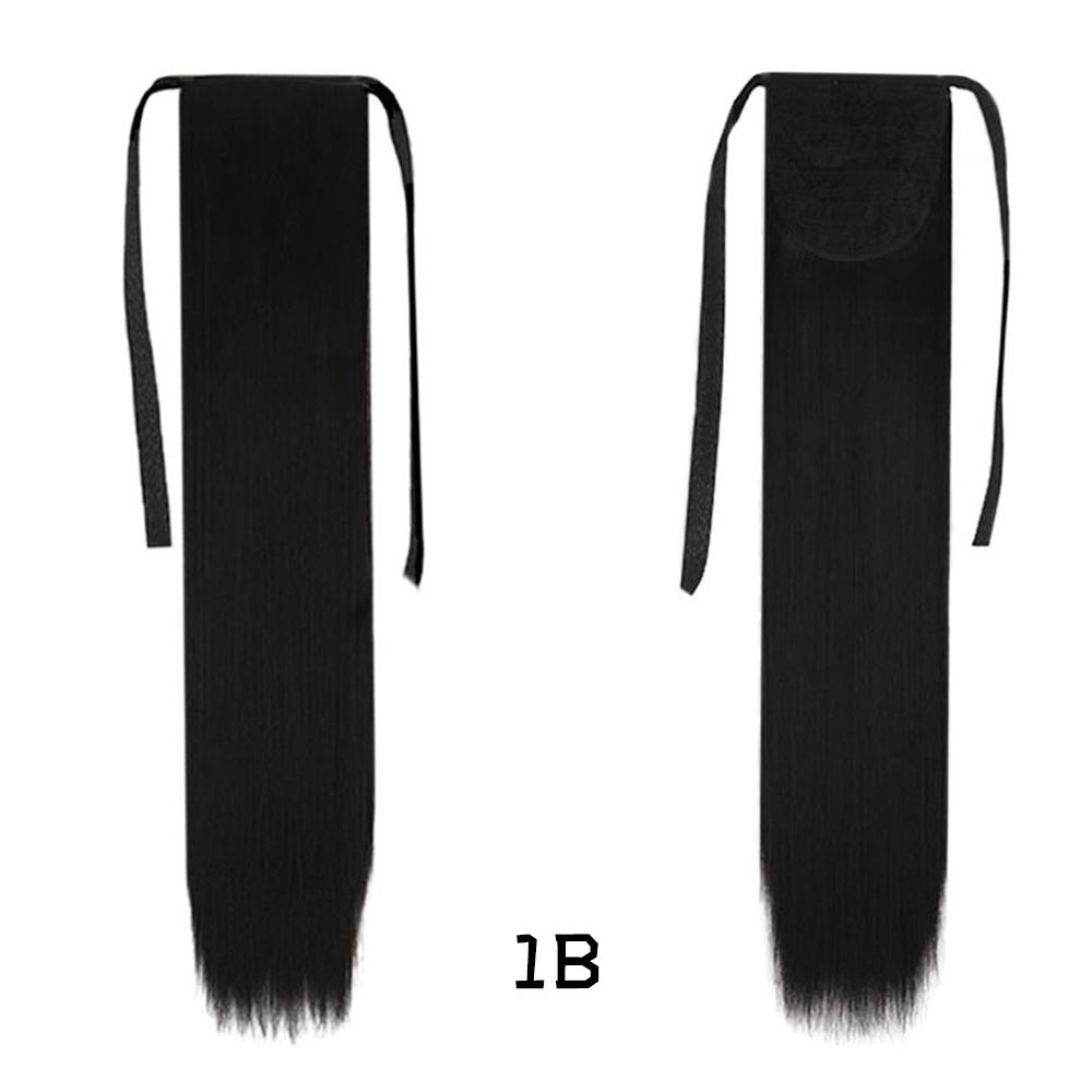 Женский хвост из прямых длинных синтетических волос шелковистой структуры для придания объема прическе
