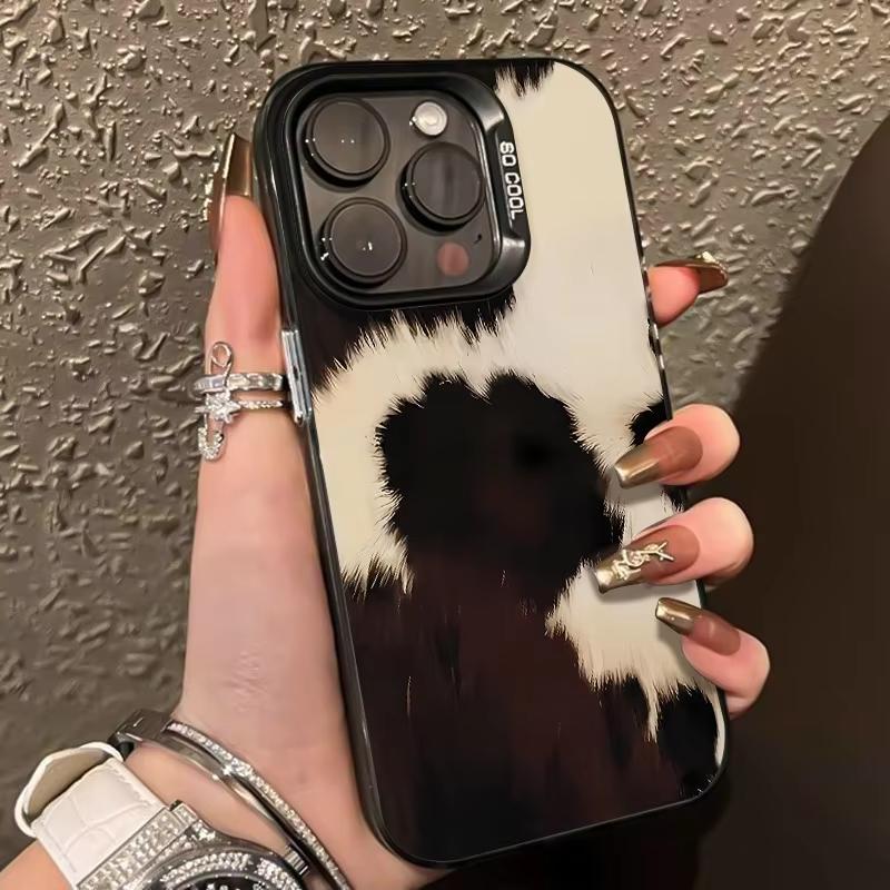 Черно-белый принт в виде коровьих пятен Чехлы для телефона Для iPhone 17 Pro Max 16 15 14Plus 13 12 11 XS X XR 16E Air Ударопрочный чехол