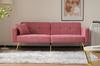 Sofa Bed with Bed Function, Adjustable Angle, Gold Legs, with Cushions and Side Storage Pockets