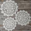 Crochet Cup Mat Round Placemat Tablecloth Hollow Lace Coaster  Table Decoration