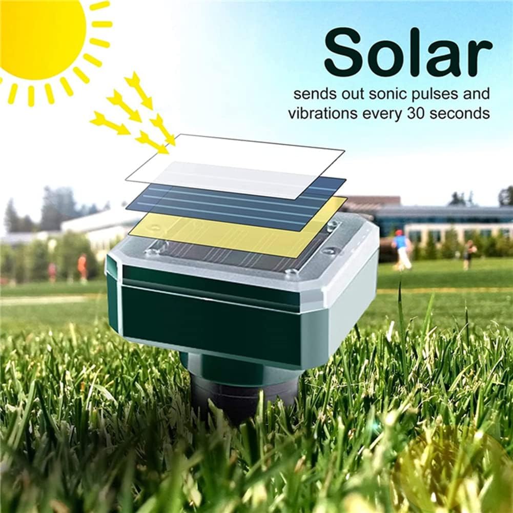 8 Pack Solar Powered Ultrasonic Snake Repeller Electronic Pest Repeller for Snake Mosquito Waterproof Outdoor Deterrent for Garden Yard Farm