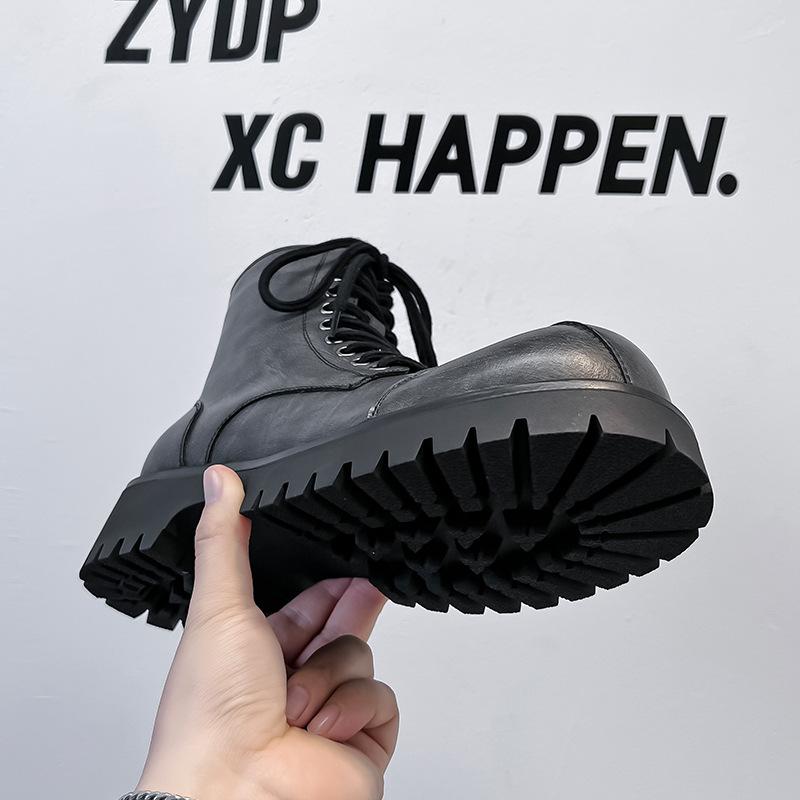 Новые мужские ботинки Martin с большой головкой, мужские туфли в британском стиле, туфли-туфли на молнии с высоким верхом, туфли 44789-A