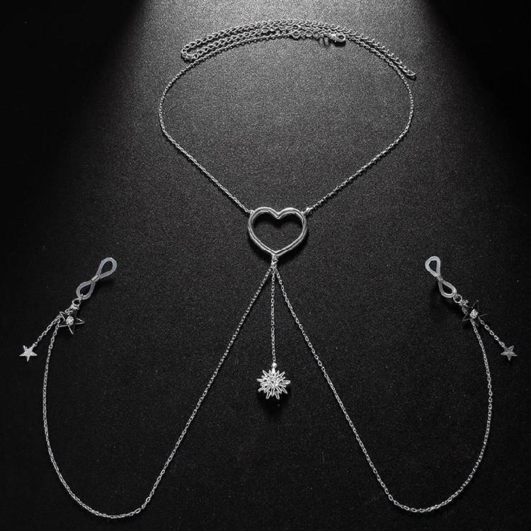 Модное ожерелье-цепочка на тело из сплава, практичная цепочка на грудь, подходит для модных женщин для создания уникальных образов.