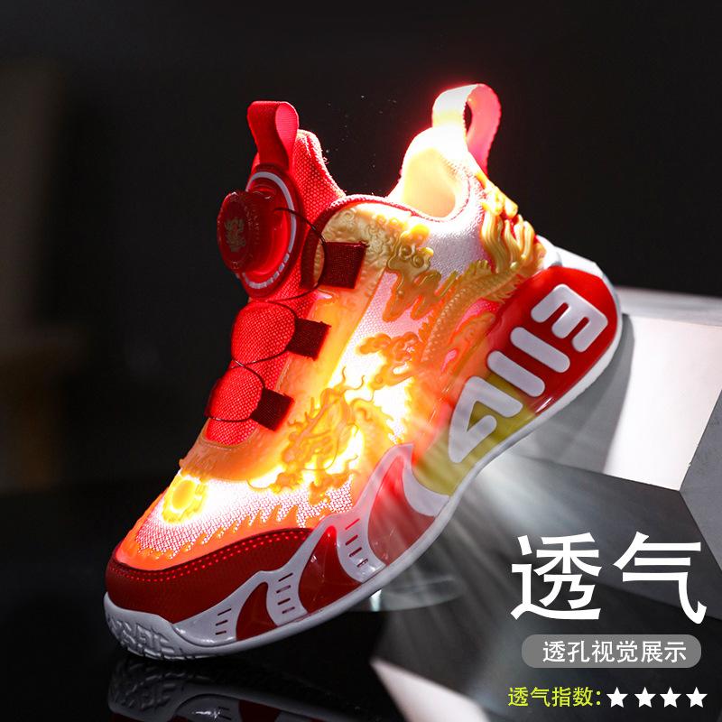 Детские кроссовки Guochao для баскетбола, обувь для мальчиков 2025, новая весна-лето, ограниченная серия 'Год Дракона', спортивная обувь, детский тренд
